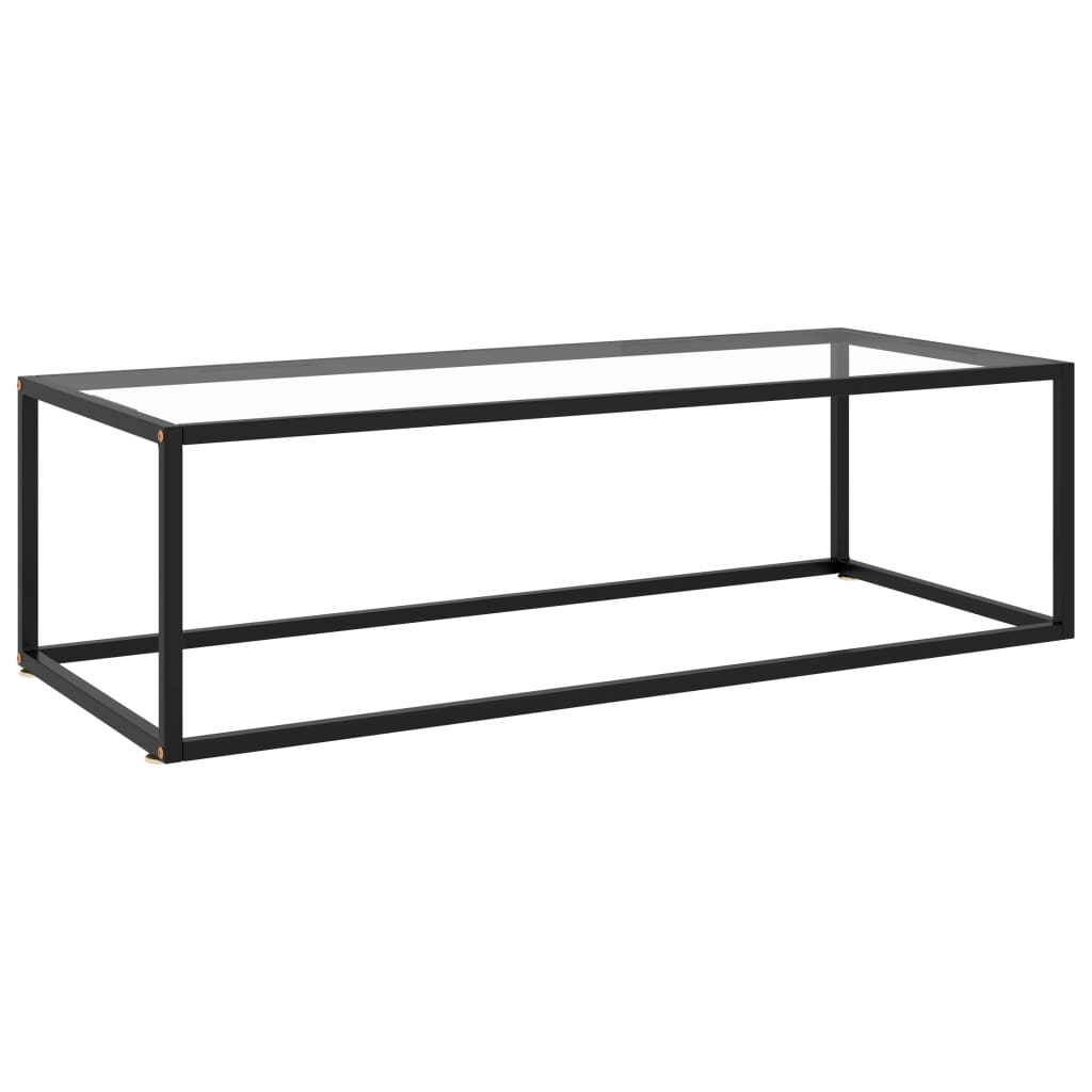 vidaXL Măsuță de cafea, negru cu sticlă securizată, 120x50x35 cm vidaXL Măsuță de cafea, negru cu sticlă securizată, 120x50x35 cm