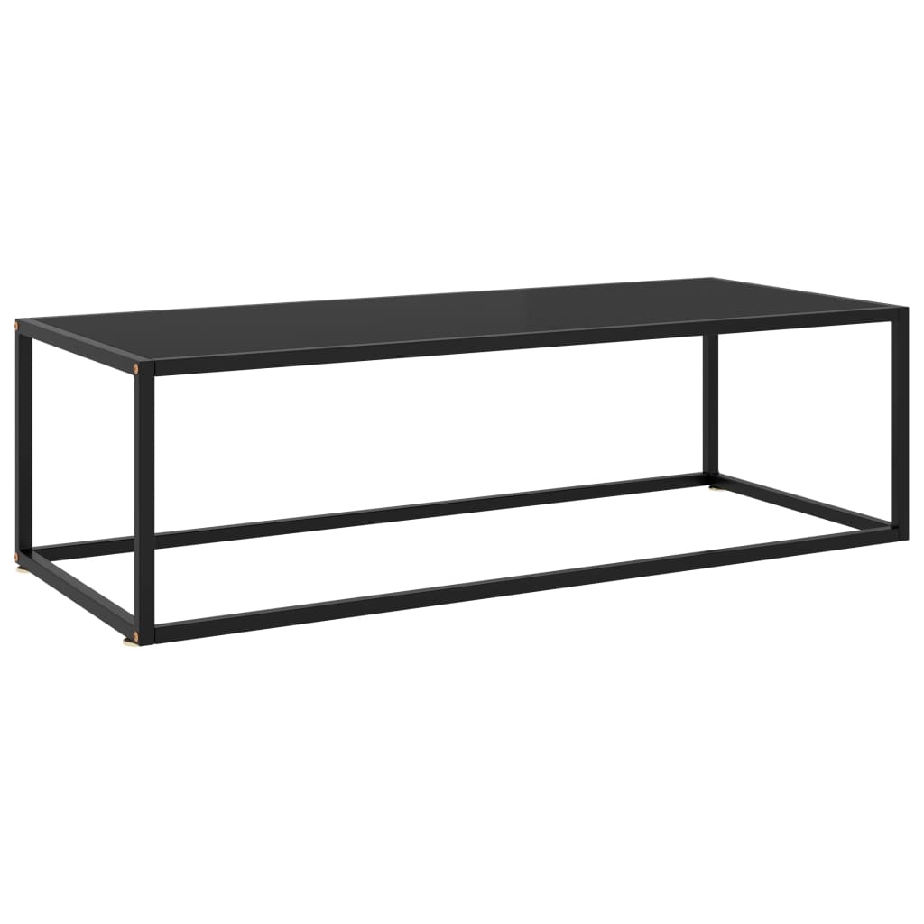 vidaXL Măsuță de cafea, neagră cu sticlă neagră, 120x50x35 cm vidaXL Măsuță de cafea, neagră cu sticlă neagră, 120x50x35 cm