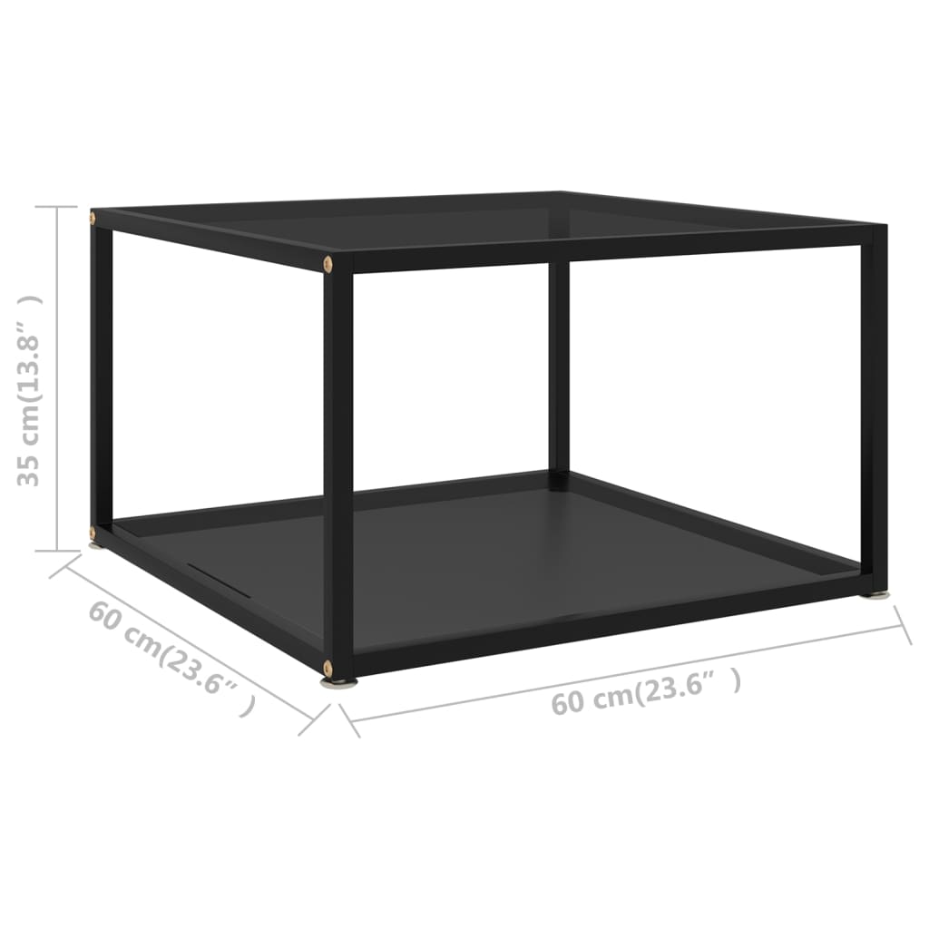 vidaXL Măsuță de cafea, negru, 60x60x35 cm, sticlă securizată vidaXL Măsuță de cafea, negru, 60x60x35 cm, sticlă securizată