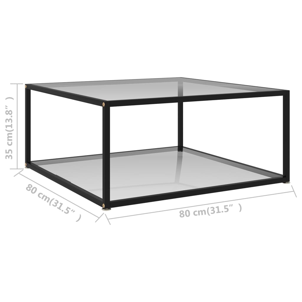 vidaXL Măsuță de cafea, transparent, 80x80x35 cm sticlă securizată