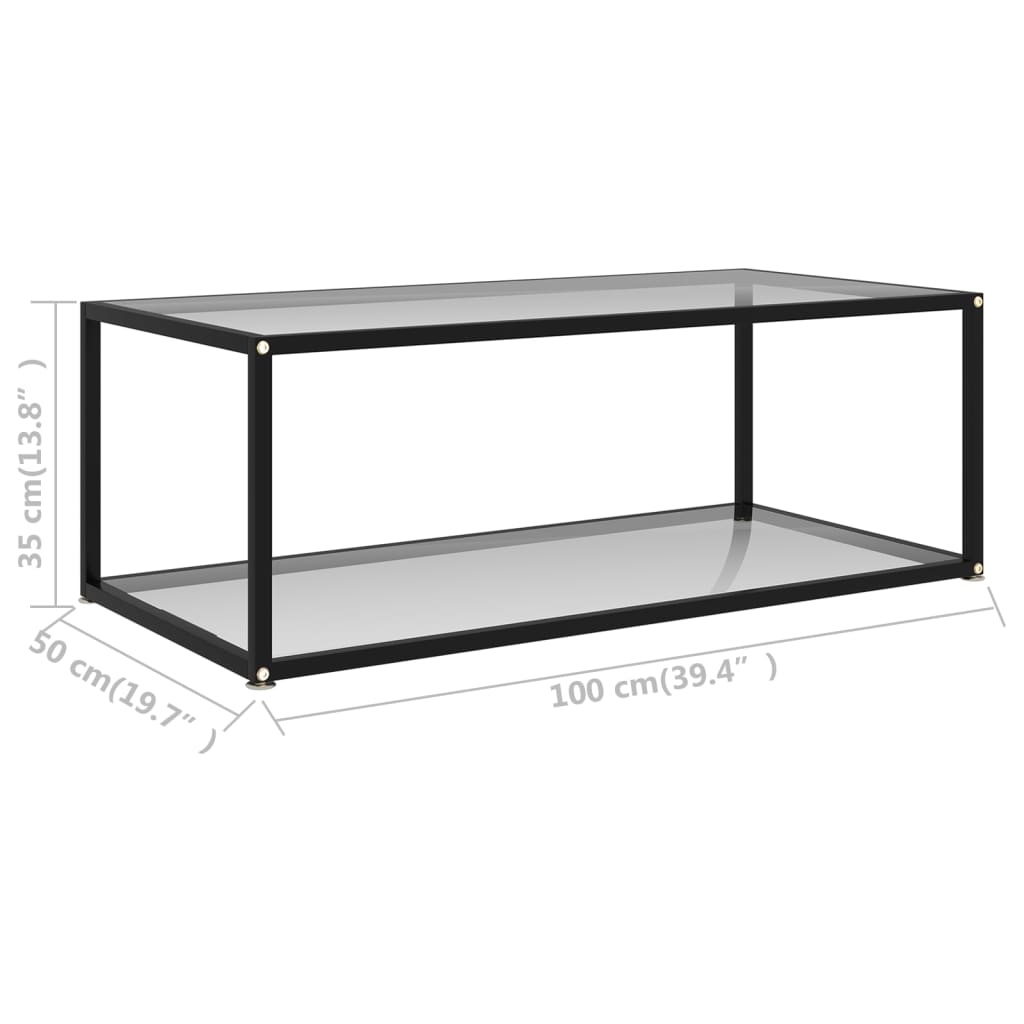 vidaXL Măsuță de cafea, transparent, 100x50x35 cm, sticlă securizată