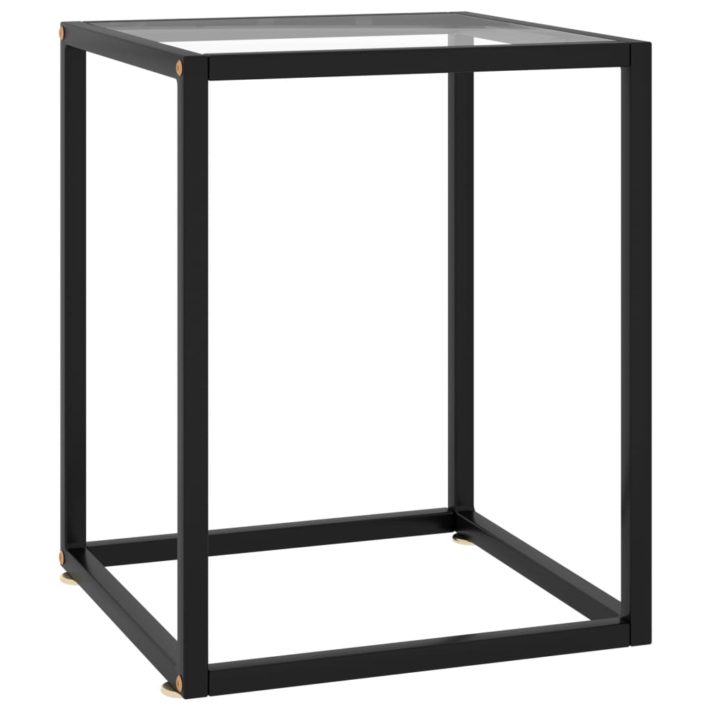 vidaXL Măsuță de cafea, negru cu sticlă securizată, 40x40x50 cm vidaXL Măsuță de cafea, negru cu sticlă securizată, 40x40x50 cm