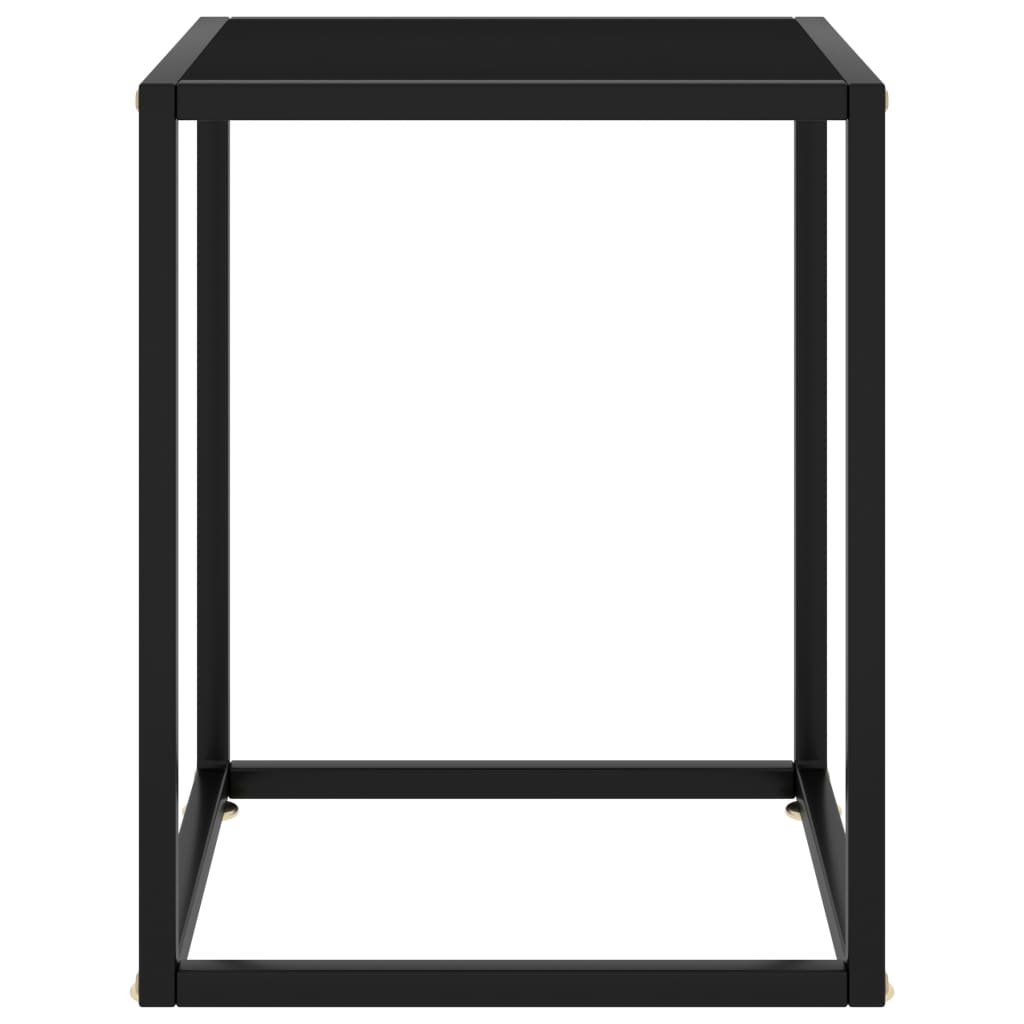 vidaXL Măsuță de cafea, neagră cu sticlă neagră, 40x40x50 cm vidaXL Măsuță de cafea, neagră cu sticlă neagră, 40x40x50 cm
