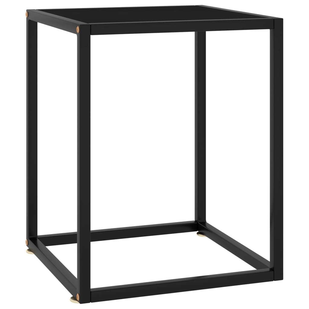 vidaXL Măsuță de cafea, neagră cu sticlă neagră, 40x40x50 cm vidaXL Măsuță de cafea, neagră cu sticlă neagră, 40x40x50 cm