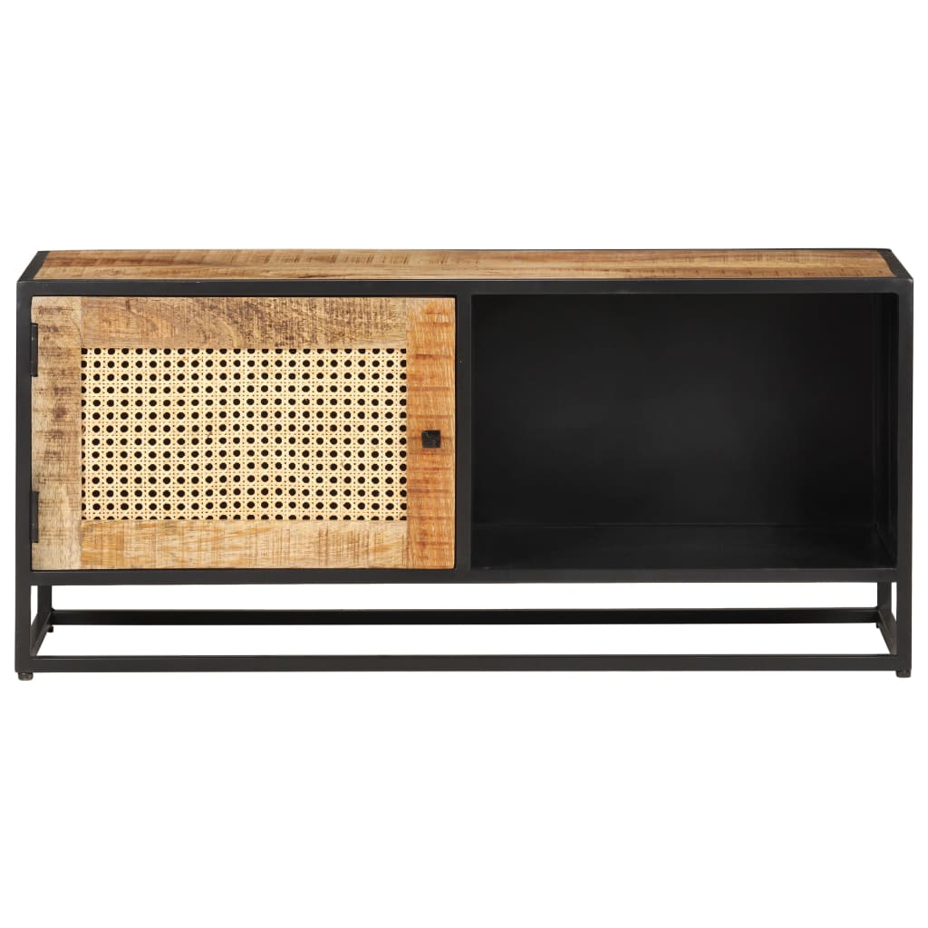 vidaXL Comodă TV, 90x30x40 cm, lemn mango & trestie de zahăr naturală