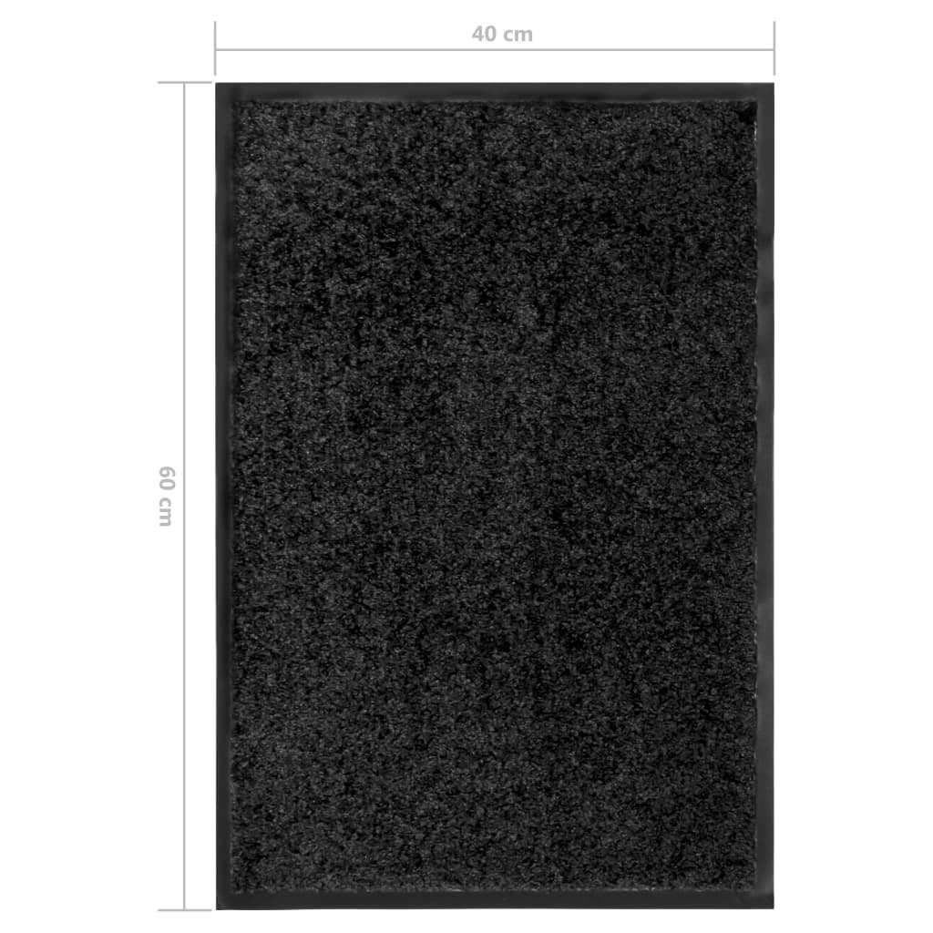 vidaXL Covoraș de ușă lavabil, negru, 40 x 60 cm vidaXL Covoraș de ușă lavabil, negru, 40 x 60 cm