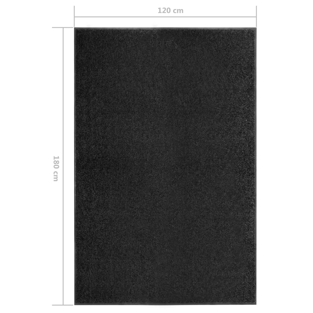 vidaXL Covoraș de ușă lavabil, negru, 120 x 180 cm vidaXL Covoraș de ușă lavabil, negru, 120 x 180 cm
