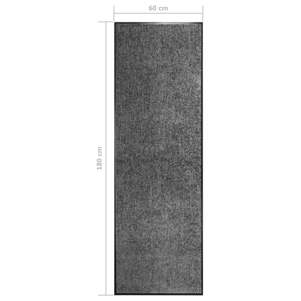 vidaXL Covoraș de ușă lavabil antracit 60x180 cm