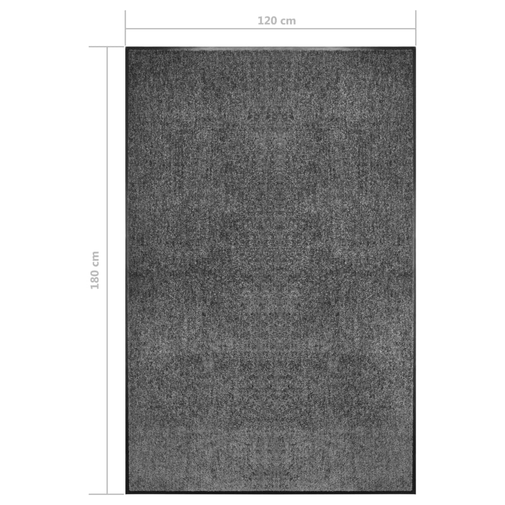 vidaXL Covoraș de ușă lavabil, antracit, 120 x 180 cm