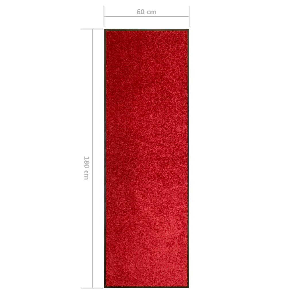 vidaXL Covoraș de ușă lavabil, roșu, 60 x 180 cm