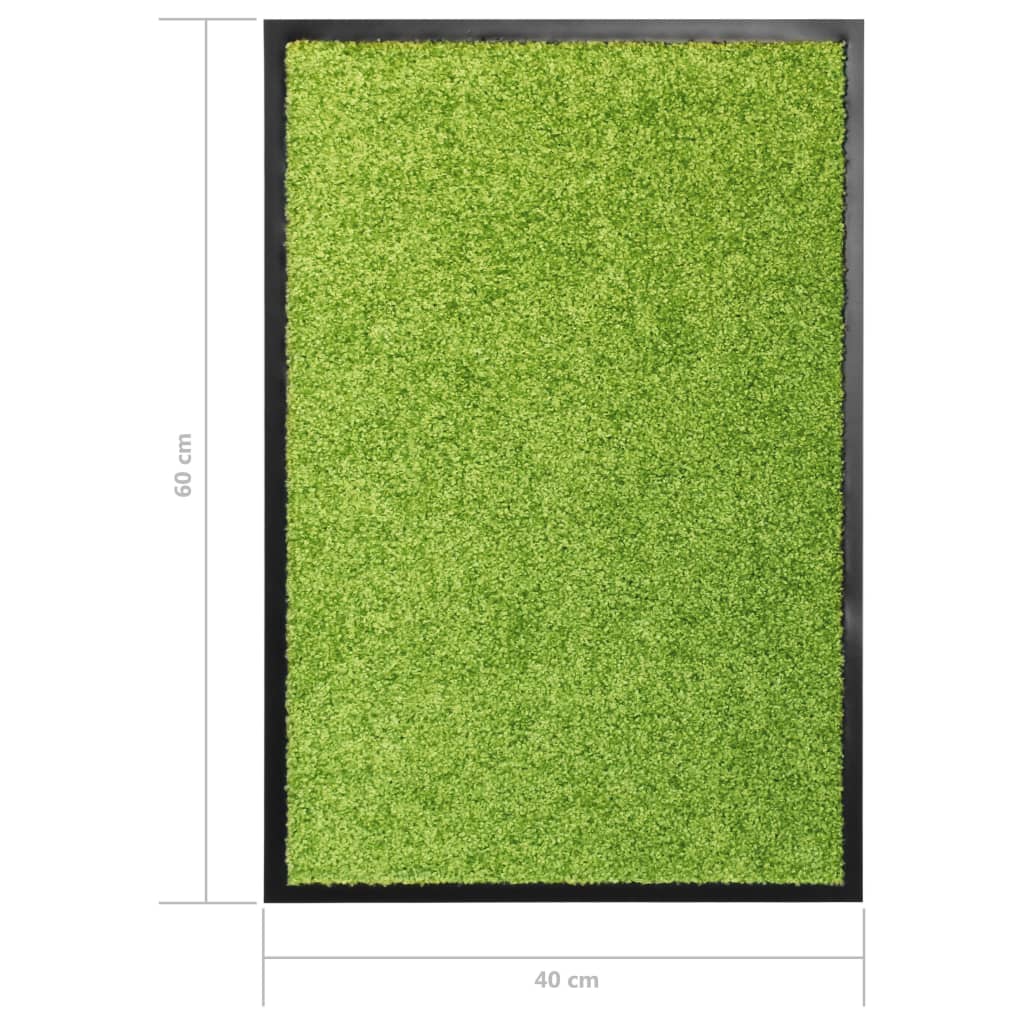 vidaXL Covoraș de ușă lavabil, verde, 40 x 60 cm vidaXL Covoraș de ușă lavabil, verde, 40 x 60 cm