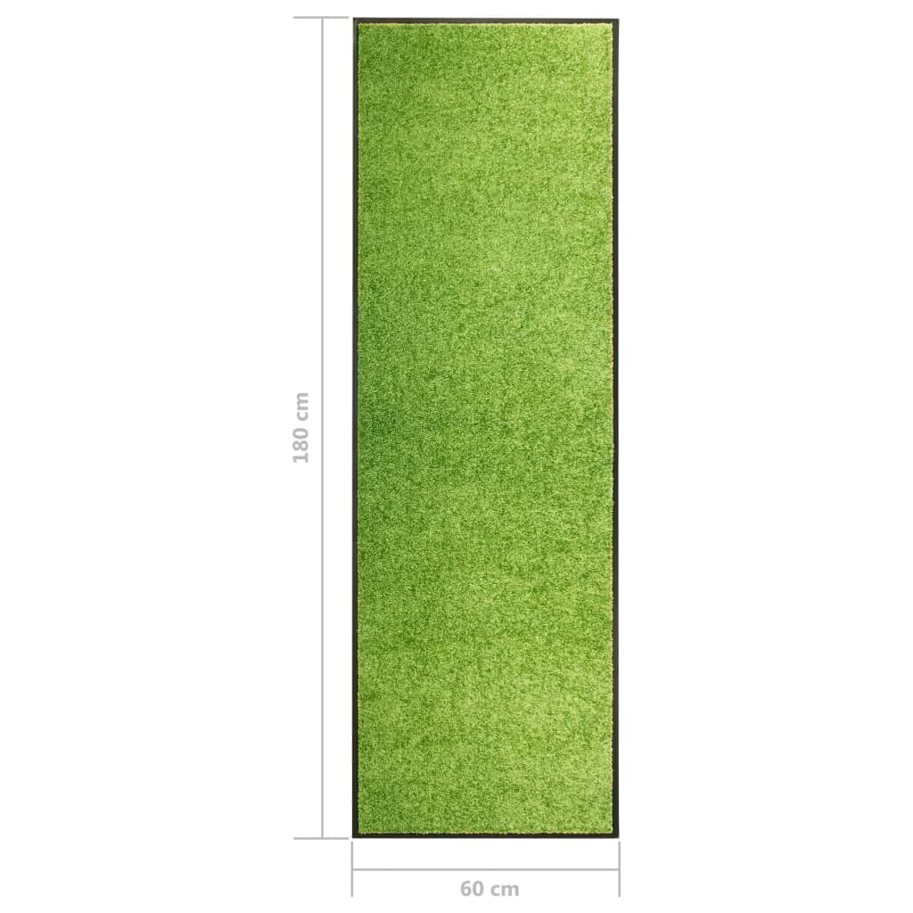 vidaXL Covoraș de ușă lavabil, verde, 60 x 180 cm
