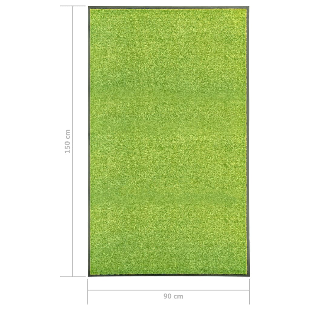 vidaXL Covoraș de ușă lavabil, verde, 90 x 150 cm
