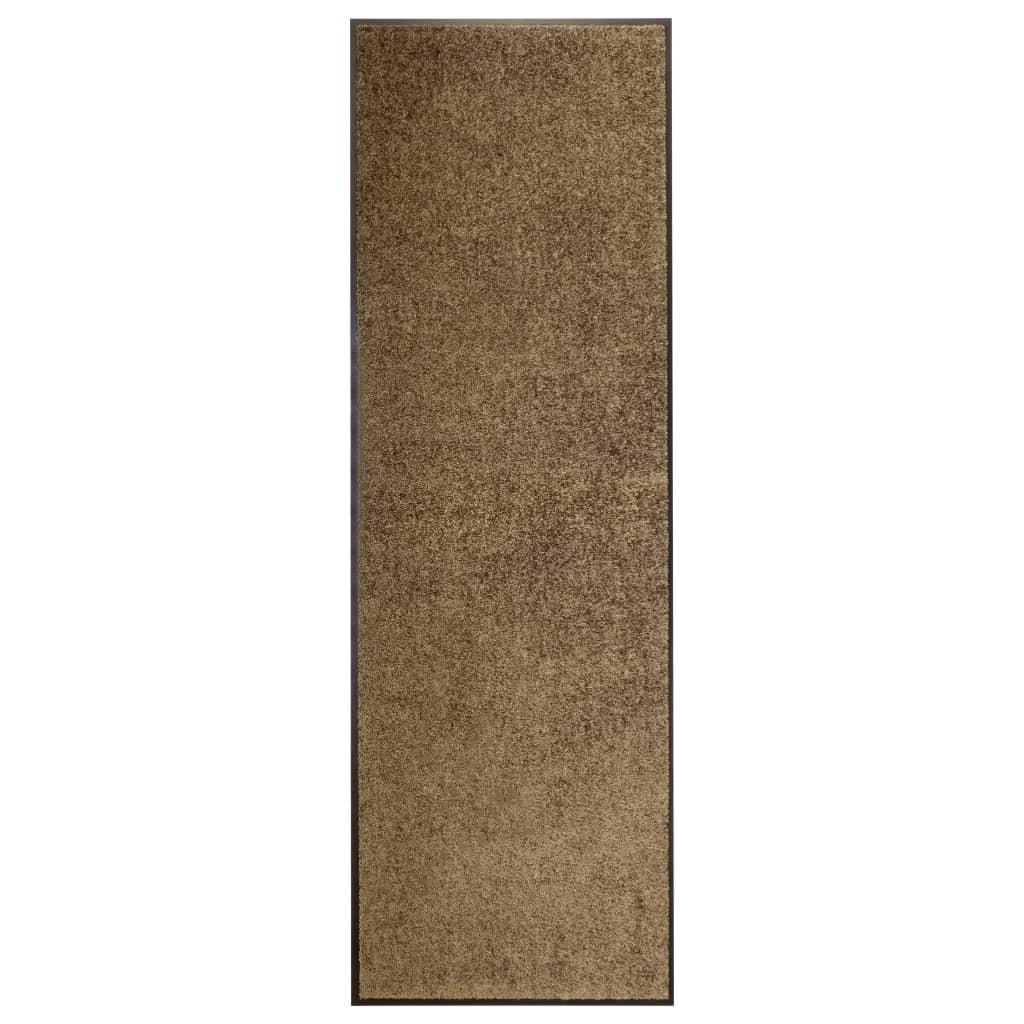 vidaXL Covoraș de ușă lavabil, maro, 60 x 180 cm