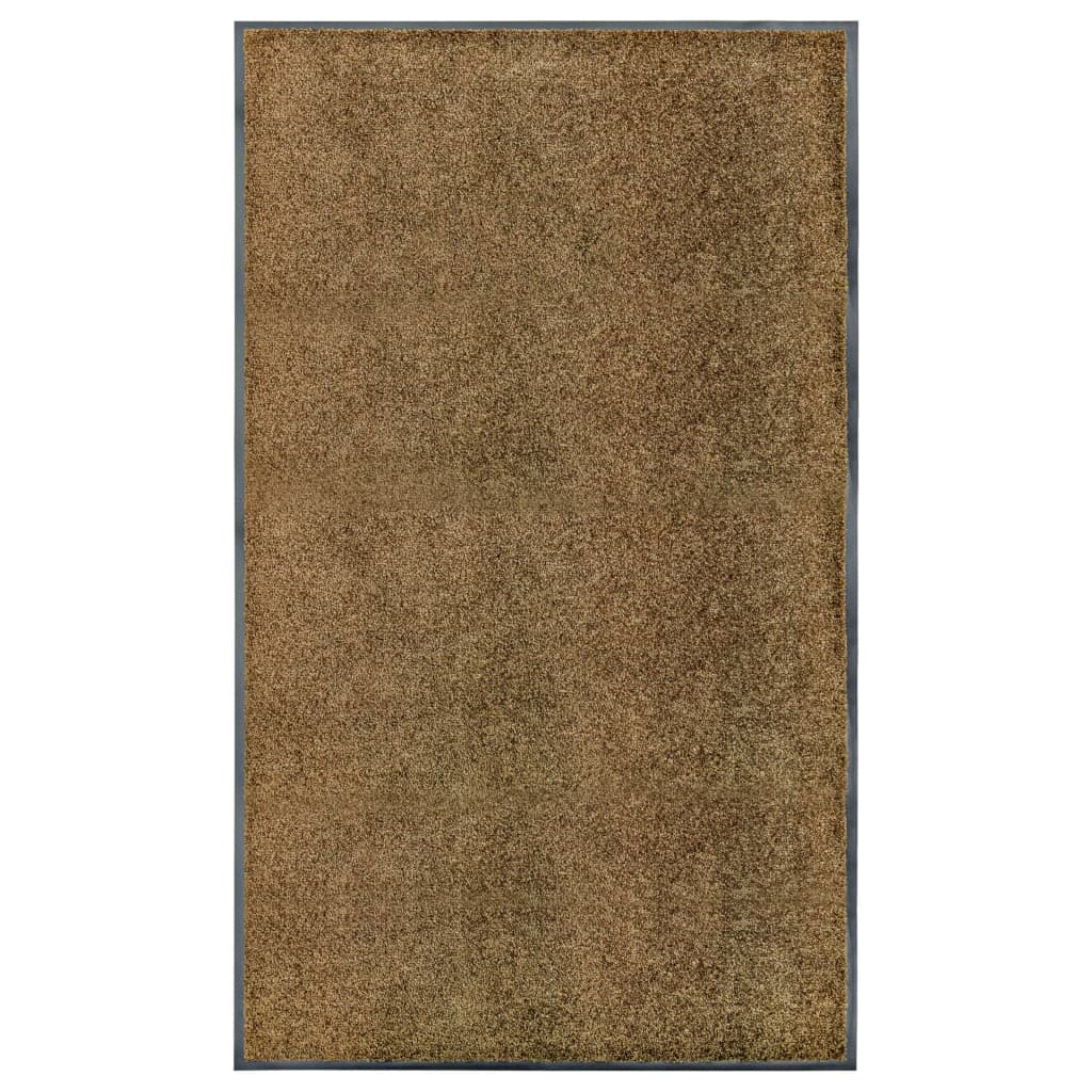vidaXL Covoraș de ușă lavabil, maro, 90x150 cm