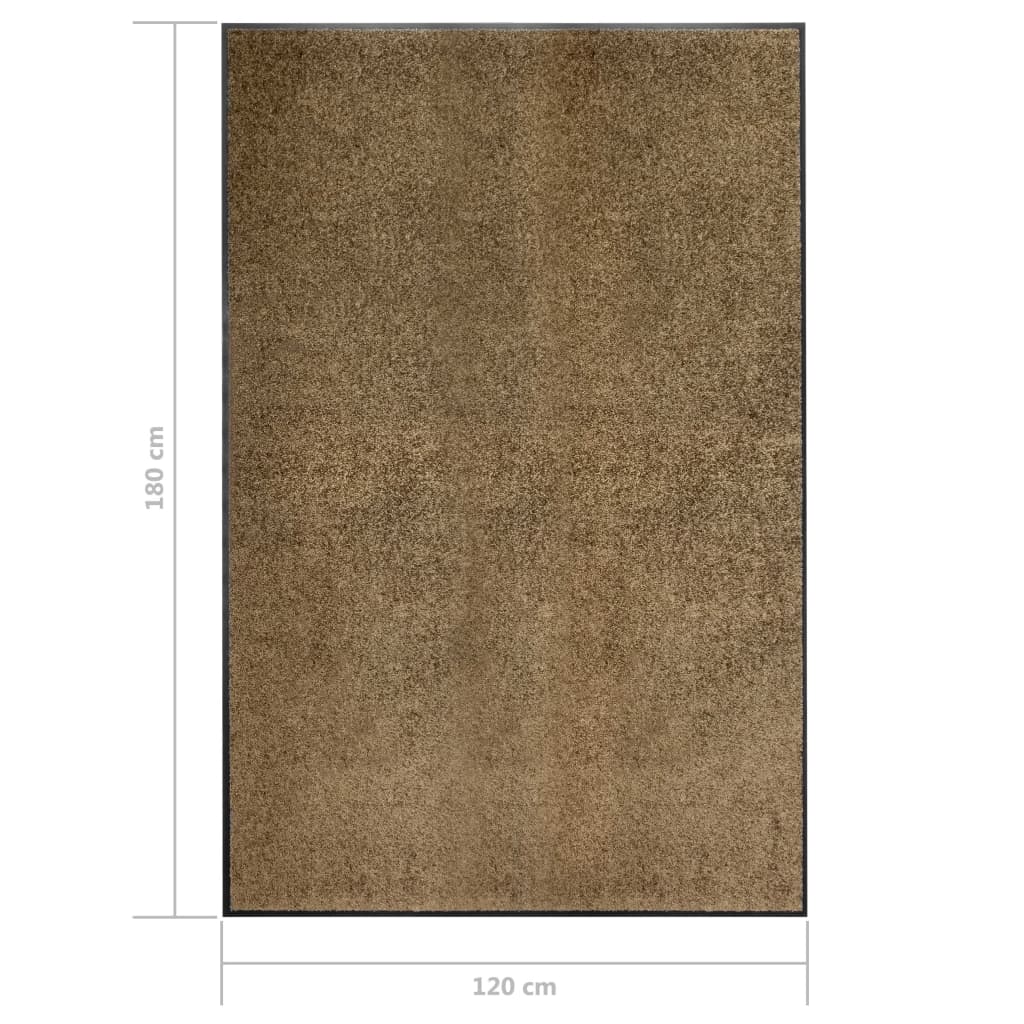 vidaXL Covoraș de ușă lavabil, maro, 120 x 180 cm vidaXL Covoraș de ușă lavabil, maro, 120 x 180 cm