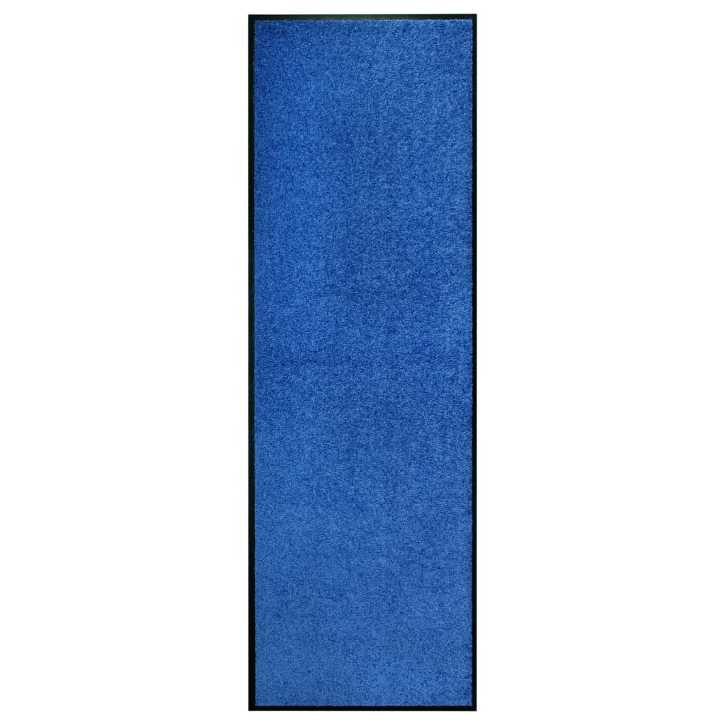 vidaXL Covoraș de ușă lavabil, albastru, 60 x 180 cm