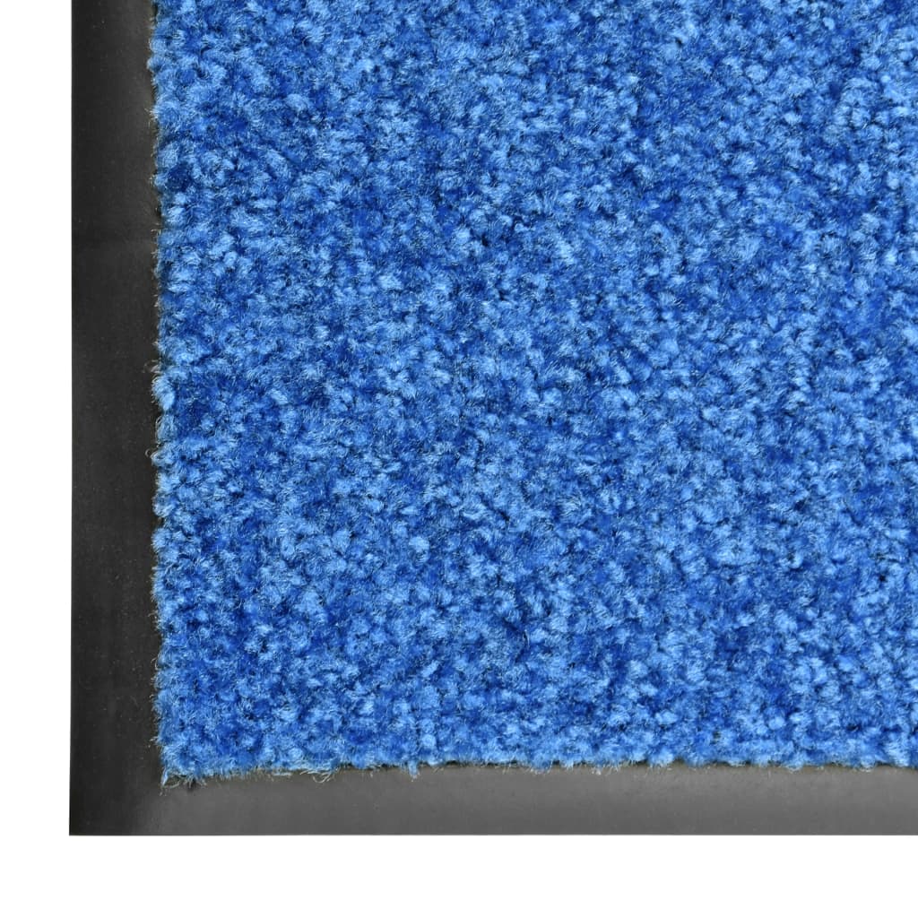 vidaXL Covoraș de ușă lavabil albastru 90x150 cm