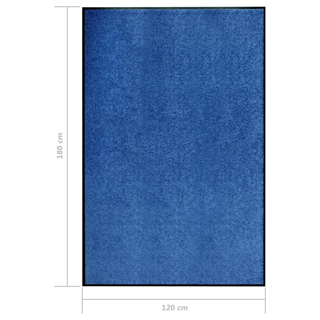 vidaXL Covoraș de ușă lavabil, albastru, 120 x 180 cm