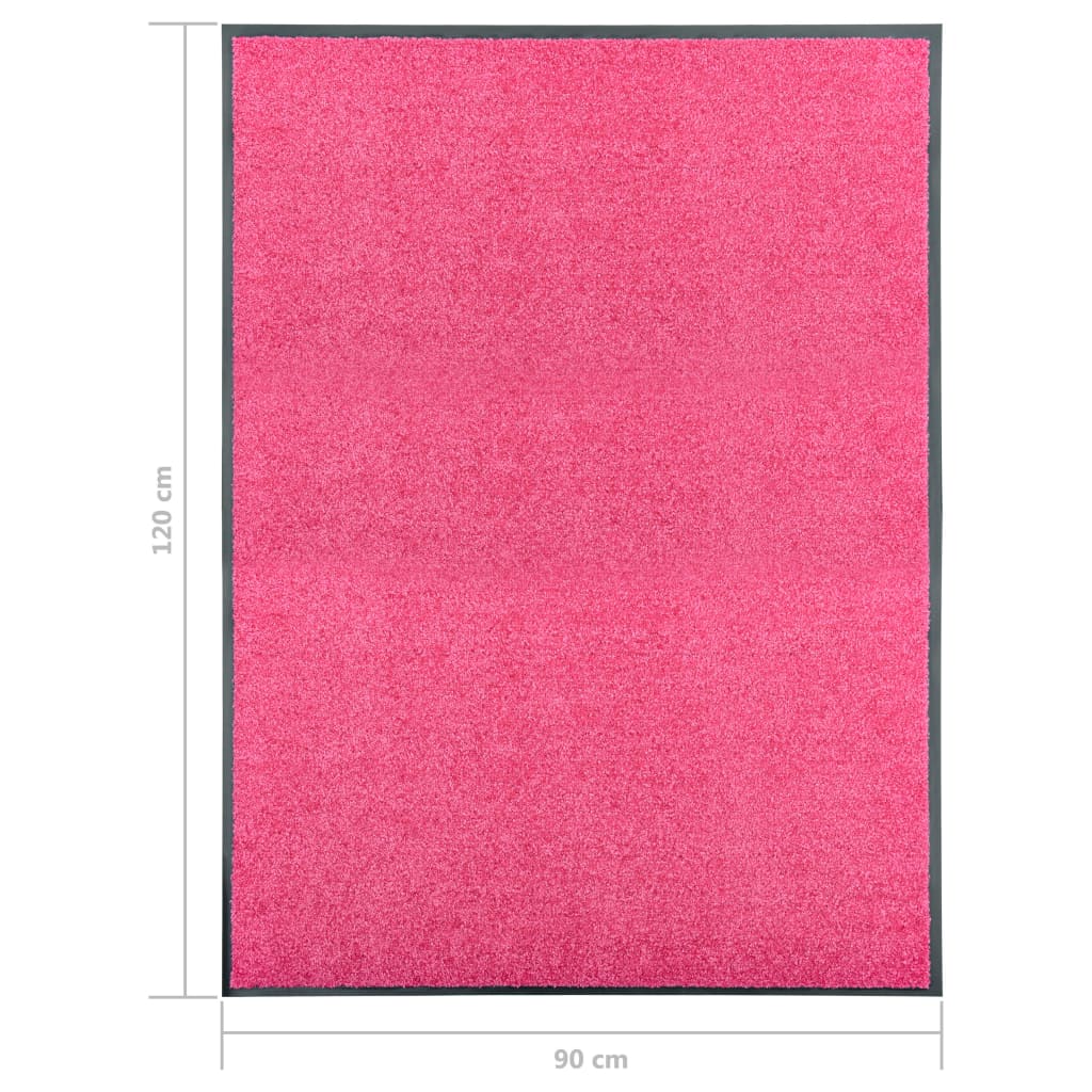 vidaXL Covoraș de ușă lavabil roz 90x120 cm vidaXL Covoraș de ușă lavabil roz 90x120 cm