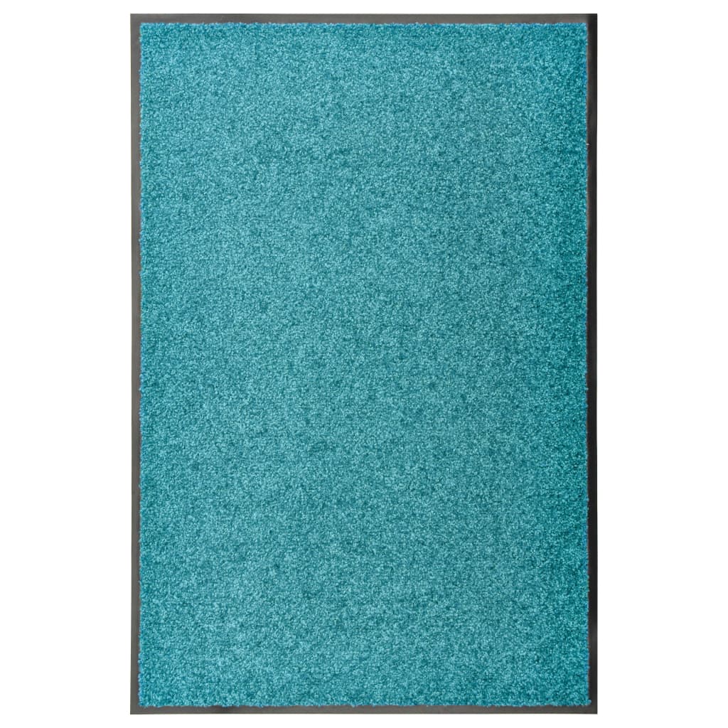 vidaXL Covoraș de ușă lavabil, cyan, 60 x 90 cm