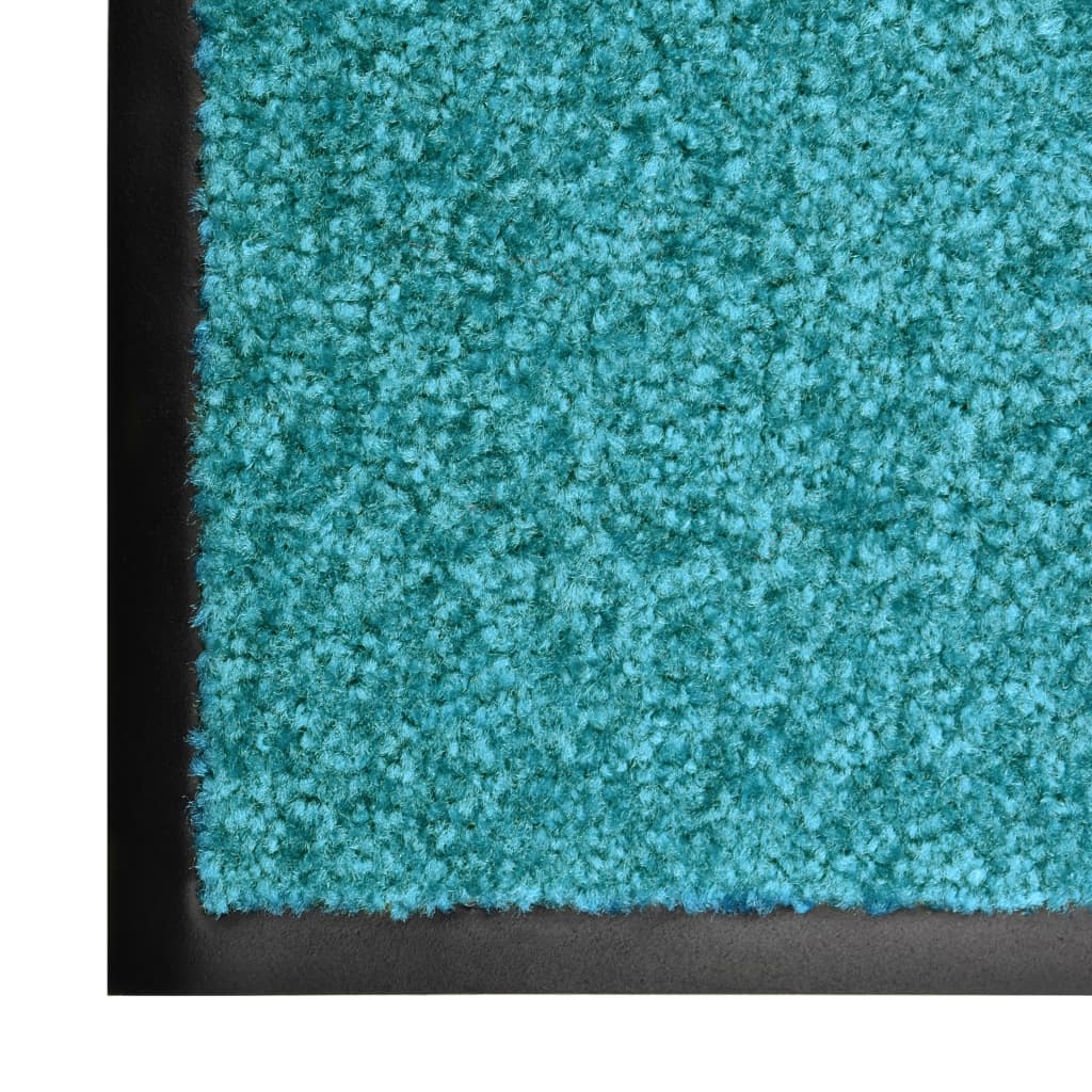 vidaXL Covoraș de ușă lavabil cyan 90x120 cm vidaXL Covoraș de ușă lavabil cyan 90x120 cm