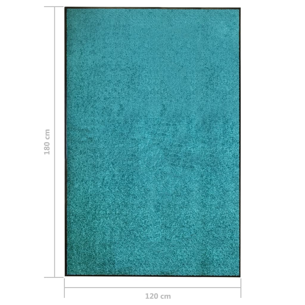 vidaXL Covoraș de ușă lavabil, cyan, 120 x 180 cm