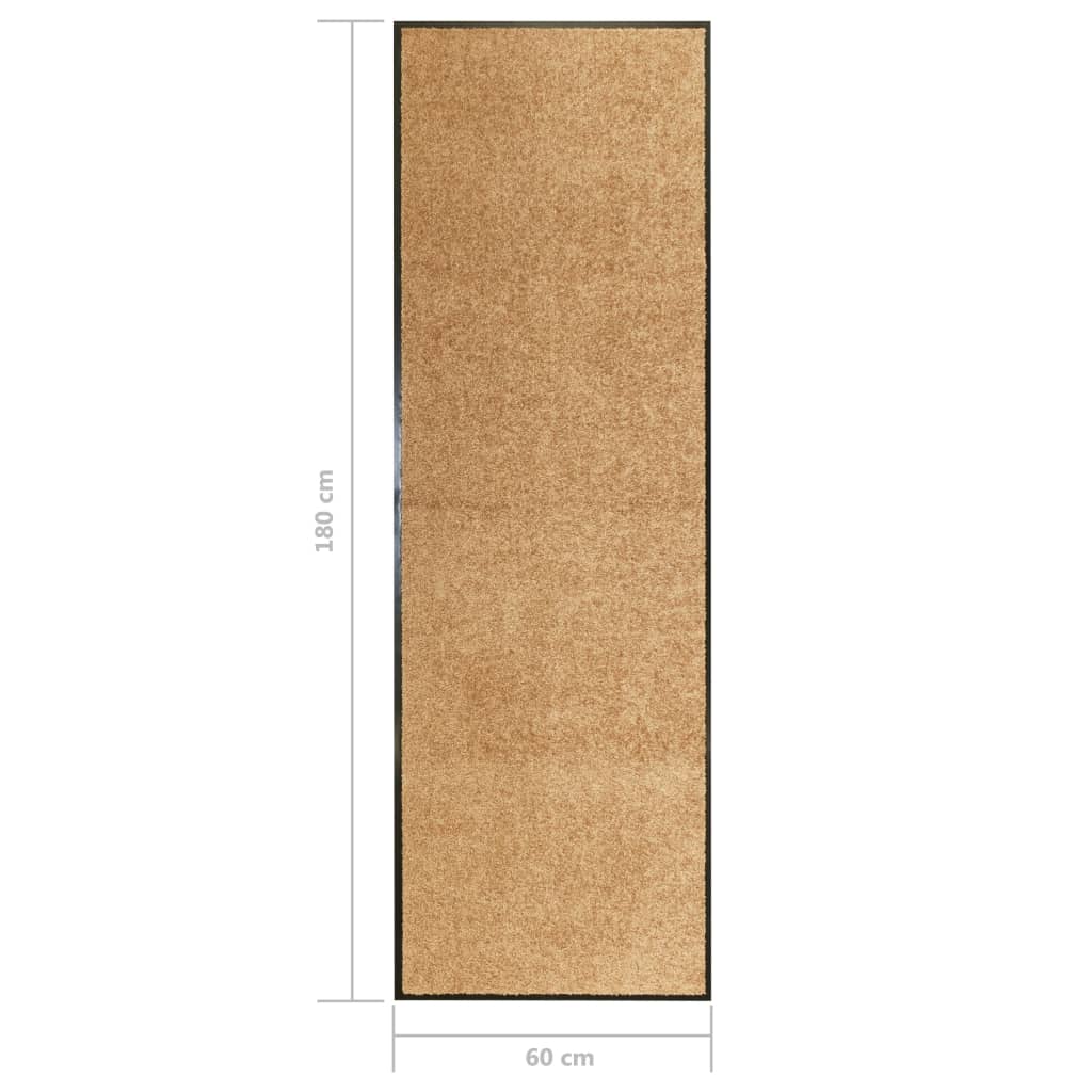 vidaXL Covoraș de ușă lavabil, crem, 60 x 180 cm