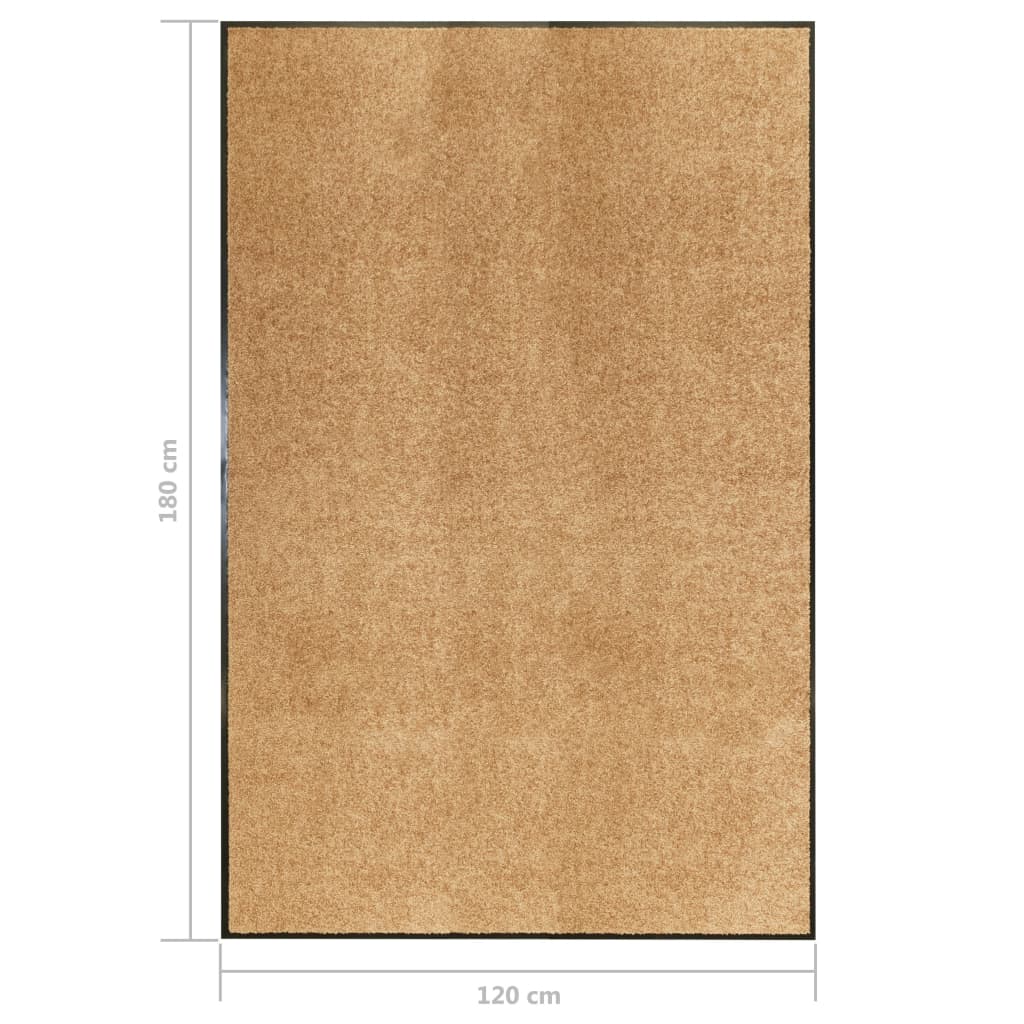 vidaXL Covoraș de ușă lavabil, crem, 120 x 180 cm