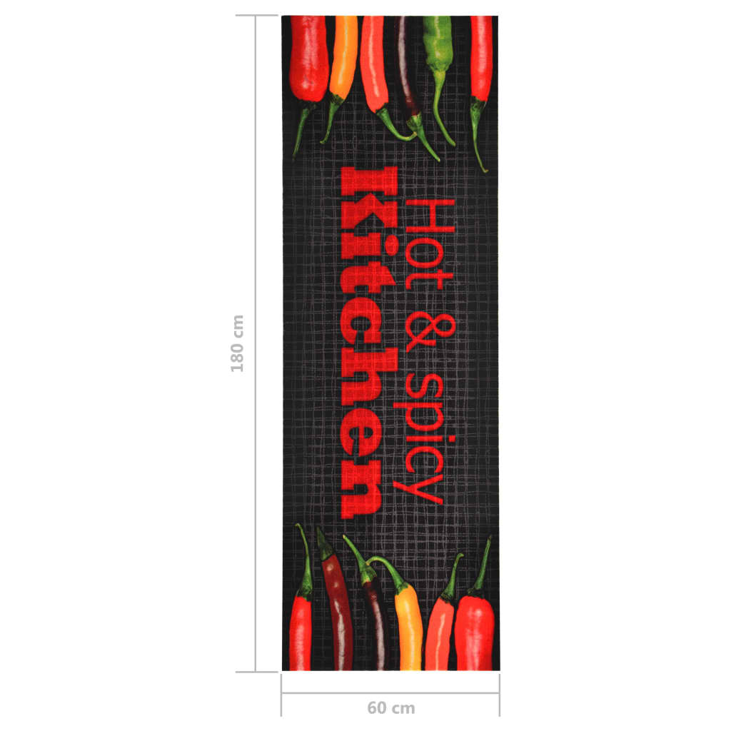 vidaXL Covoraș de bucătărie lavabil, model Hot & Spicy, 60 x 180 cm vidaXL Covoraș de bucătărie lavabil, model Hot & Spicy, 60 x 180 cm
