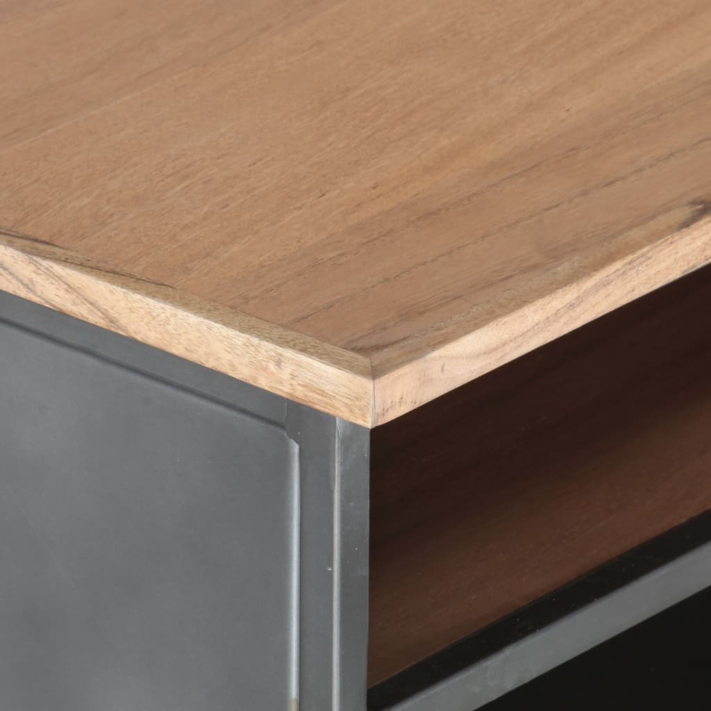 vidaXL Măsuță de cafea, gri, 90x50x35 cm, lemn masiv de acacia vidaXL Măsuță de cafea, gri, 90x50x35 cm, lemn masiv de acacia