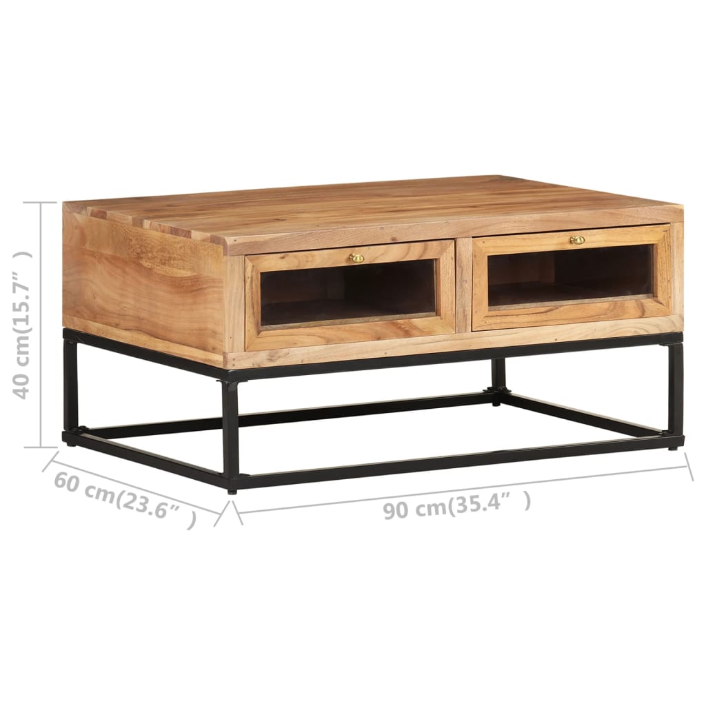 vidaXL Măsuță de cafea, 90x60x40 cm, lemn masiv de acacia vidaXL Măsuță de cafea, 90x60x40 cm, lemn masiv de acacia