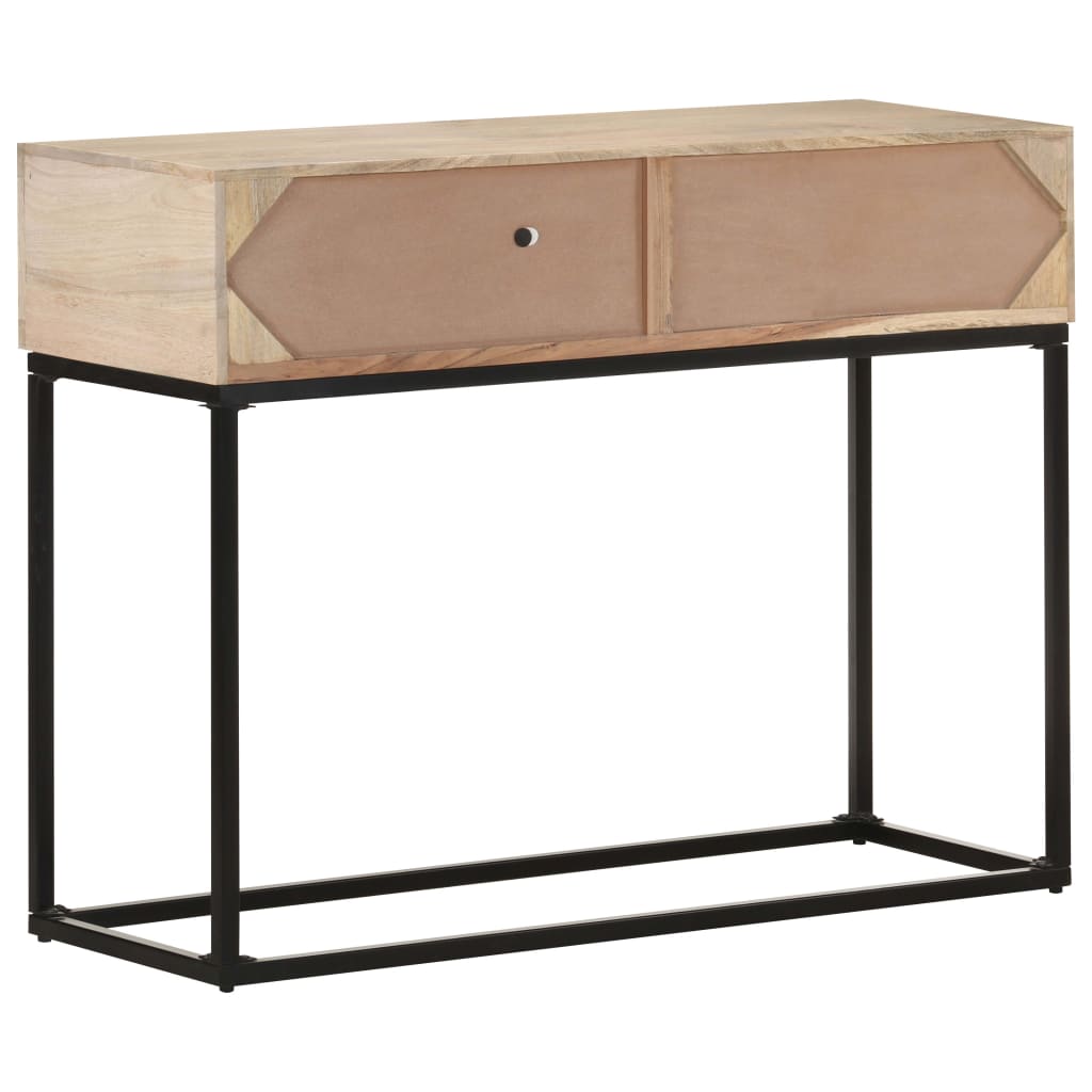 vidaXL Masă consolă, 100x35x76 cm, lemn masiv mango/trestie naturală vidaXL Masă consolă, 100x35x76 cm, lemn masiv mango/trestie naturală