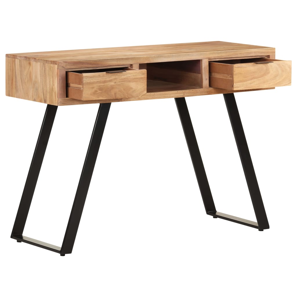 vidaXL Birou, 107x45x79 cm, lemn masiv acacia cu margini naturale vidaXL Birou, 107x45x79 cm, lemn masiv acacia cu margini naturale