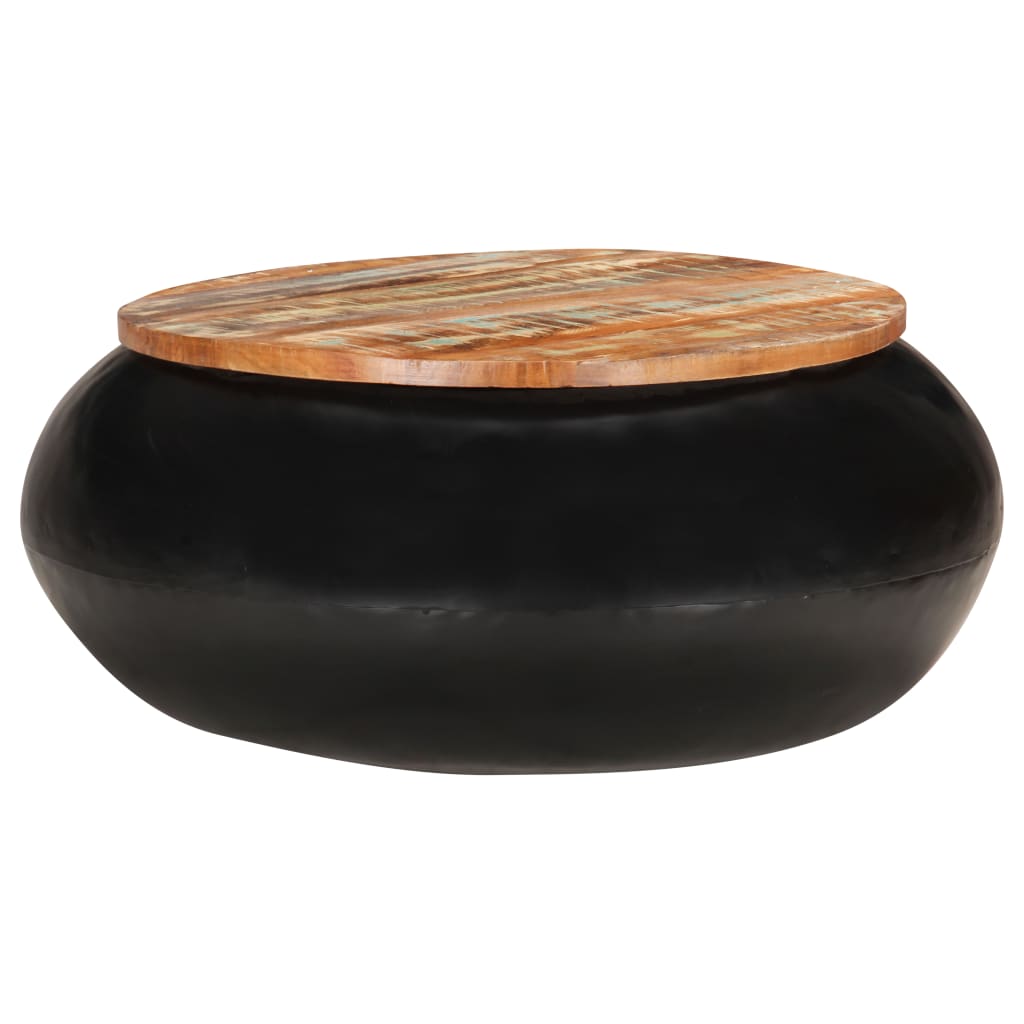 vidaXL Măsuță de cafea, negru, 68x68x30 cm, lemn masiv reciclat vidaXL Măsuță de cafea, negru, 68x68x30 cm, lemn masiv reciclat