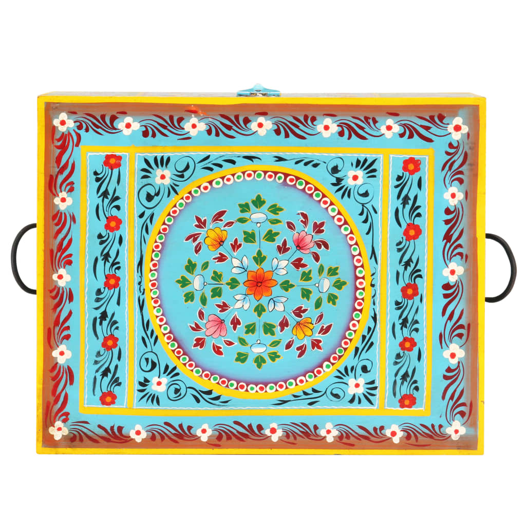 vidaXL Cutie depozitare vopsită manual, 50x40x40 cm, lemn masiv mango vidaXL Cutie depozitare vopsită manual, 50x40x40 cm, lemn masiv mango