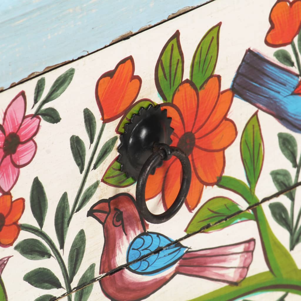 vidaXL Noptieră pictată manual, 40 x 30 x 50 cm, lemn masiv mango