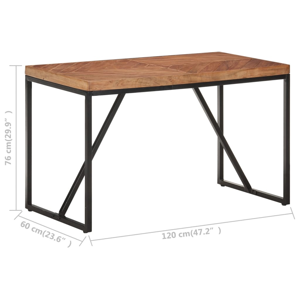 vidaXL Masă de bucătărie 120x60x76 cm lemn masiv de acacia/mango