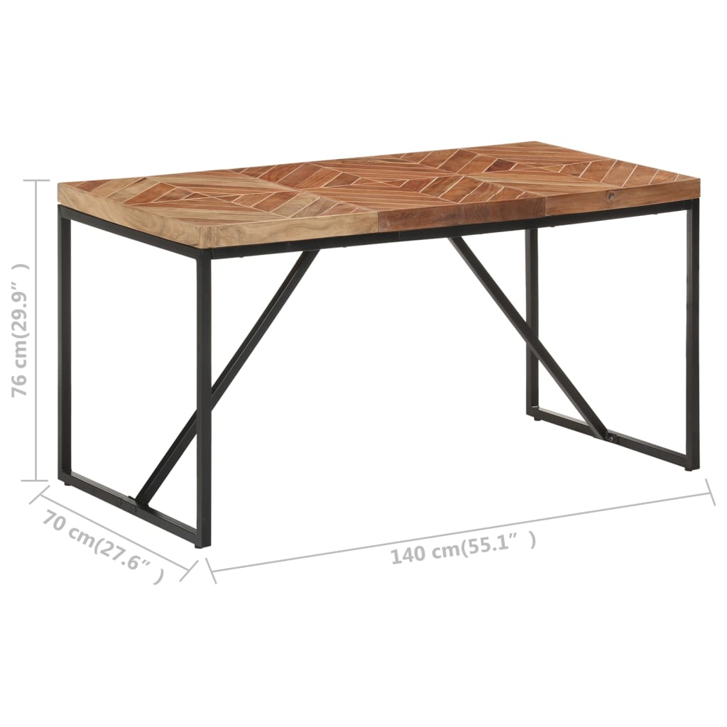 vidaXL Masă de bucătărie, 140x70x76 cm, lemn masiv acacia/mango vidaXL Masă de bucătărie, 140x70x76 cm, lemn masiv acacia/mango