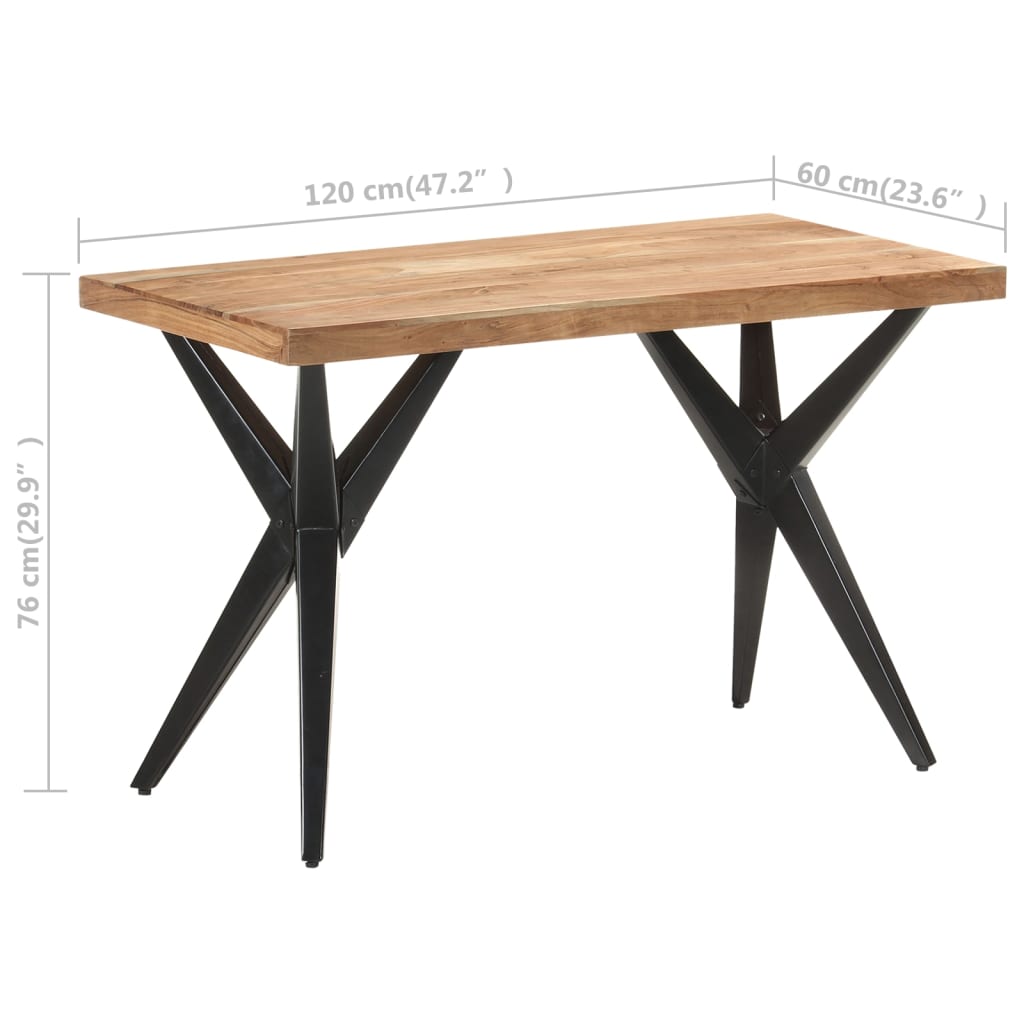 vidaXL Masă de bucătărie, 120x60x76 cm, lemn masiv de acacia