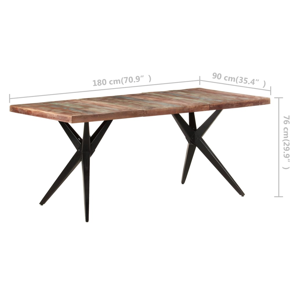 vidaXL Masă de bucătărie, 180x90x76 cm, lemn masiv reciclat vidaXL Masă de bucătărie, 180x90x76 cm, lemn masiv reciclat