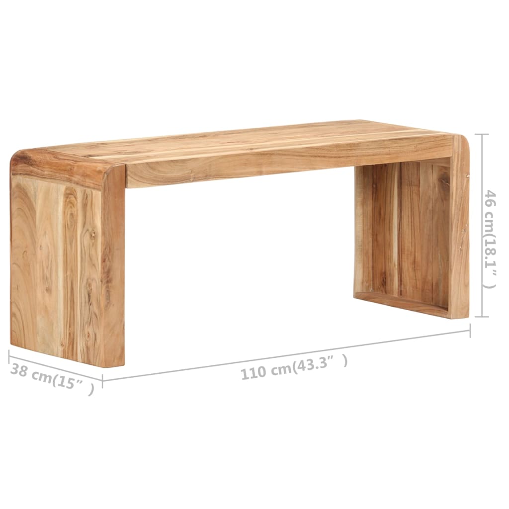 vidaXL Bancă, 110x38x46 cm, lemn masiv de acacia vidaXL Bancă, 110x38x46 cm, lemn masiv de acacia