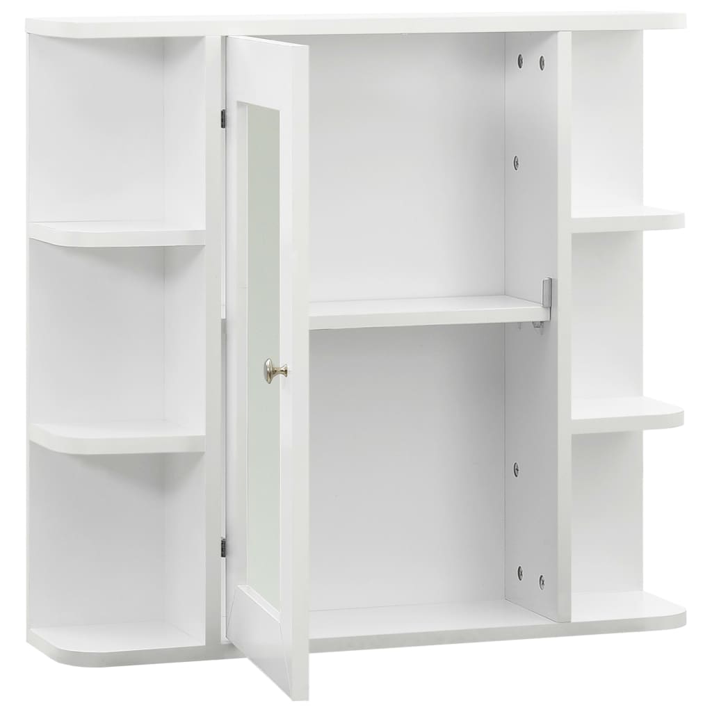 vidaXL Dulap de baie cu oglindă, alb, 66x17x63 cm, MDF vidaXL Dulap de baie cu oglindă, alb, 66x17x63 cm, MDF