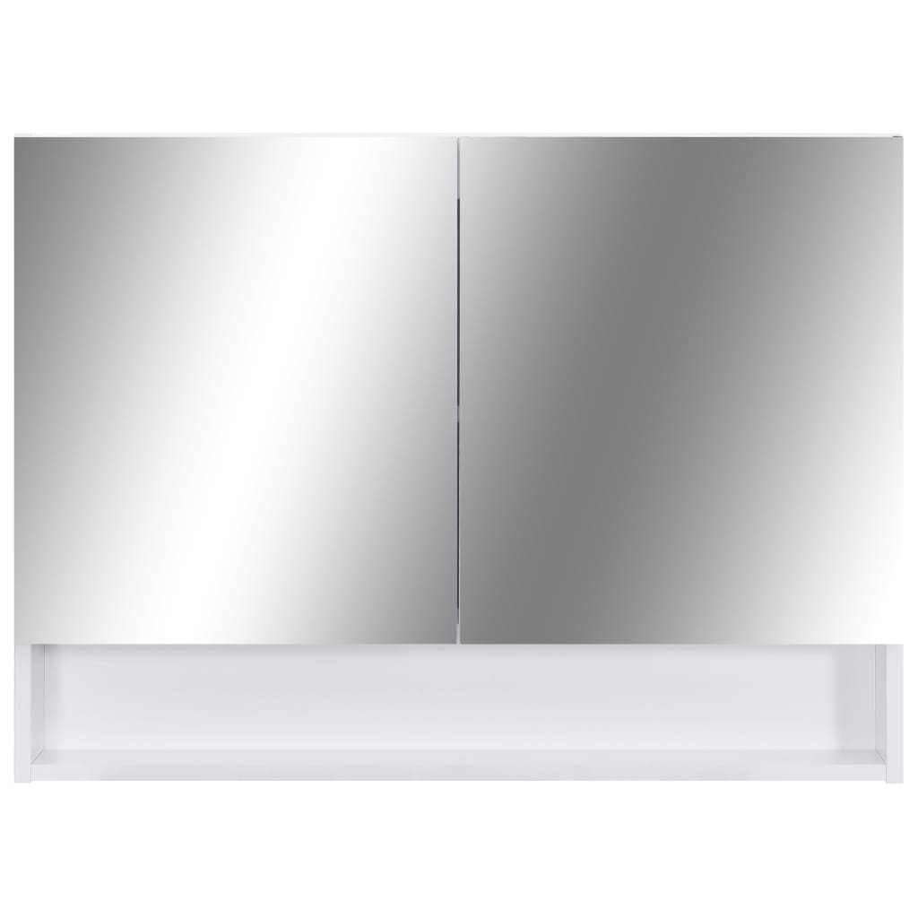 vidaXL Dulap de baie cu oglindă și LED-uri, alb, 80x15x60 cm, MDF vidaXL Dulap de baie cu oglindă și LED-uri, alb, 80x15x60 cm, MDF