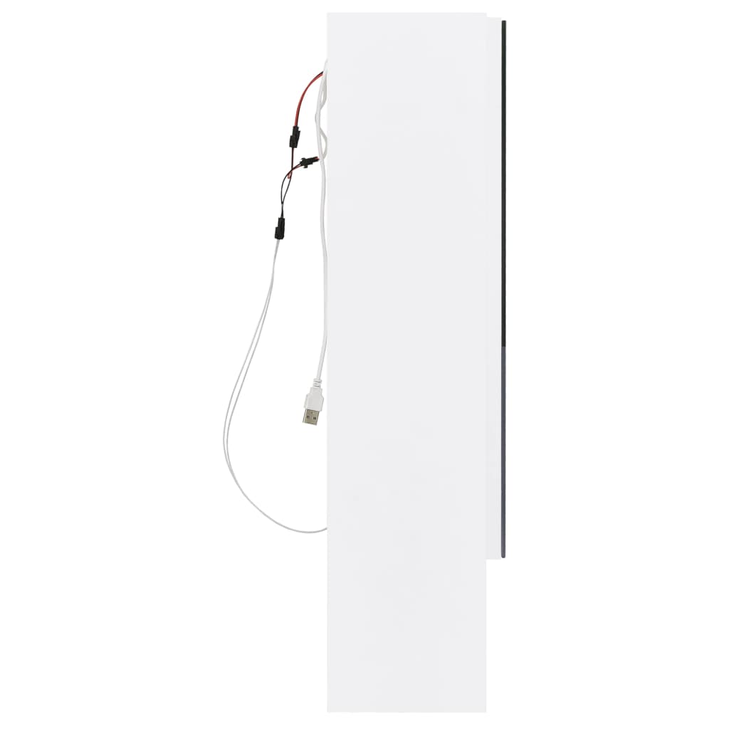 vidaXL Dulap de baie cu oglindă și LED-uri, alb, 80x15x60 cm, MDF vidaXL Dulap de baie cu oglindă și LED-uri, alb, 80x15x60 cm, MDF