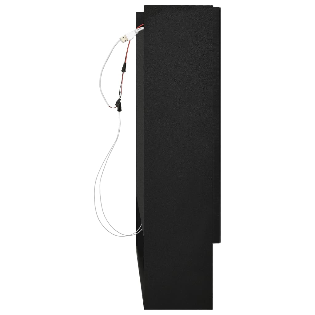vidaXL Dulap de baie cu oglindă și LED-uri, negru, 80x15x60 cm, MDF vidaXL Dulap de baie cu oglindă și LED-uri, negru, 80x15x60 cm, MDF