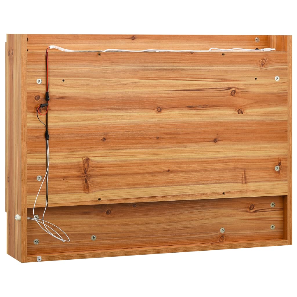 vidaXL Dulap de baie cu oglindă și LED-uri, stejar, 80x15x60 cm, MDF vidaXL Dulap de baie cu oglindă și LED-uri, stejar, 80x15x60 cm, MDF