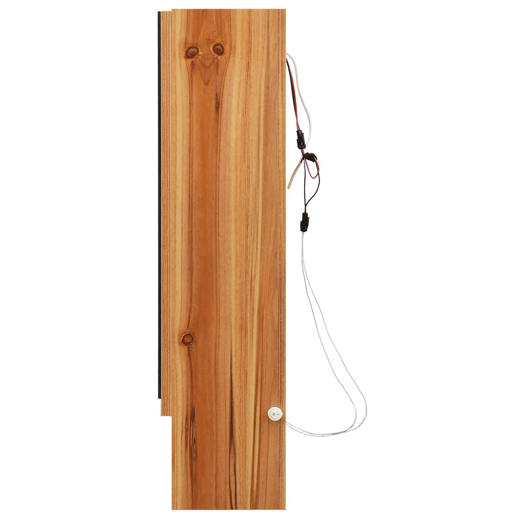 vidaXL Dulap de baie cu oglindă și LED-uri, stejar, 80x15x60 cm, MDF vidaXL Dulap de baie cu oglindă și LED-uri, stejar, 80x15x60 cm, MDF