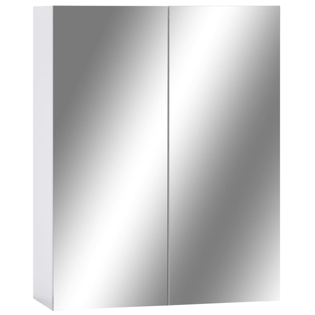 vidaXL Dulap de baie cu oglindă, alb, 60x15x75 cm, MDF vidaXL Dulap de baie cu oglindă, alb, 60x15x75 cm, MDF