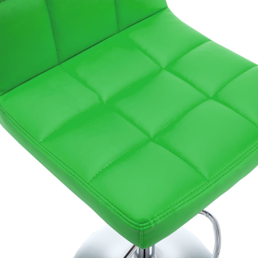 vidaXL Scaune de bar, 2 buc., verde, piele ecologică